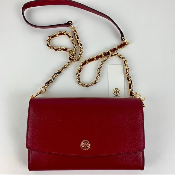 Tory Burch Handbags - Tory Burch Parker Leather Chain Crossbody Wallet